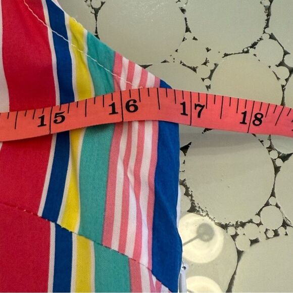 Duffield Lane 100% Cotton Lined Shift Dress Striped Knee Length Extra Small - Picture 6 of 10